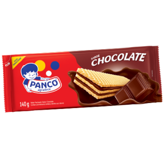 BISCOITO WAFER RECHEIO CHOCOLATE PANCO PACOTE 140G