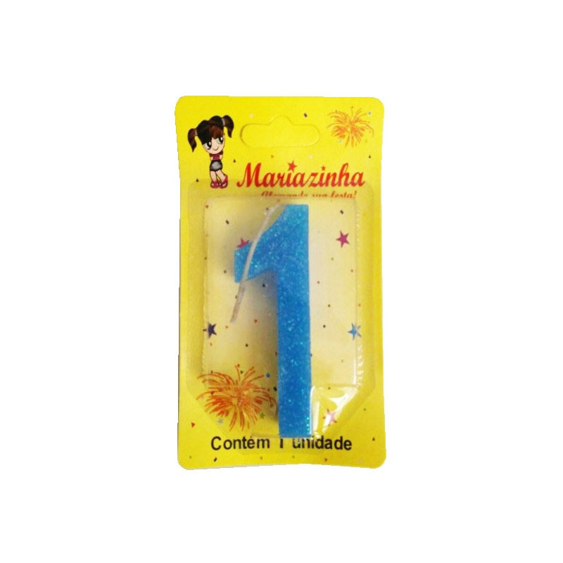 MARIAZINHA VELA SUPER BRILHO N1 AZUL 1UN