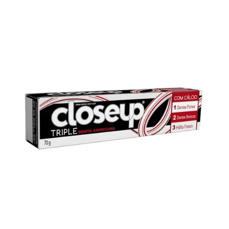 CREME DENTAL MENTA AMERICANA CLOSEUP TRIPLA PROTEÇÃO CAIXA 70G