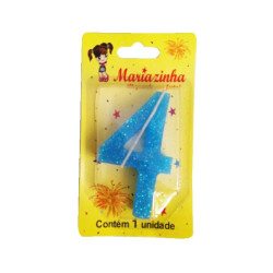 MARIAZINHA VELA SUPER BRILHO N4 AZUL 1UN