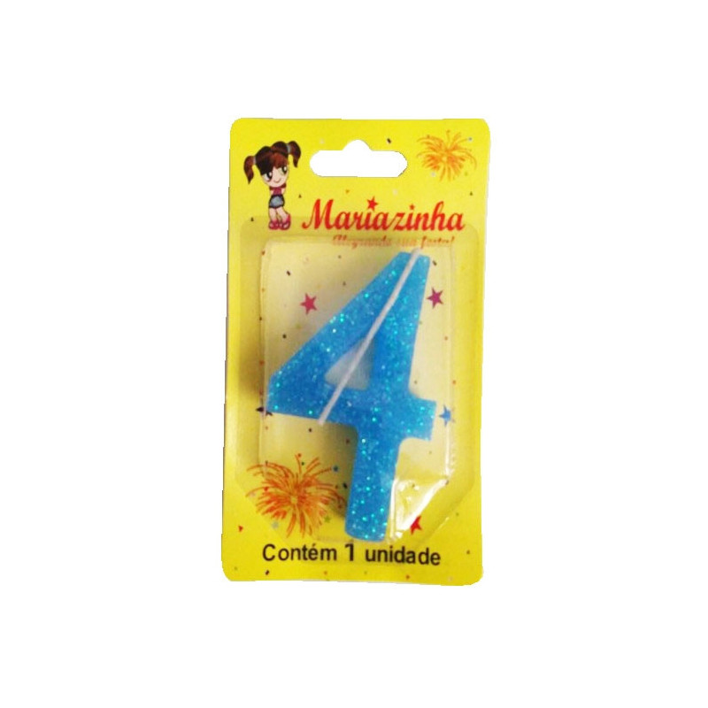 MARIAZINHA VELA SUPER BRILHO N4 AZUL 1UN