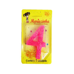 MARIAZINHA VELA SUPER BRILHO N4 ROSA 1UN