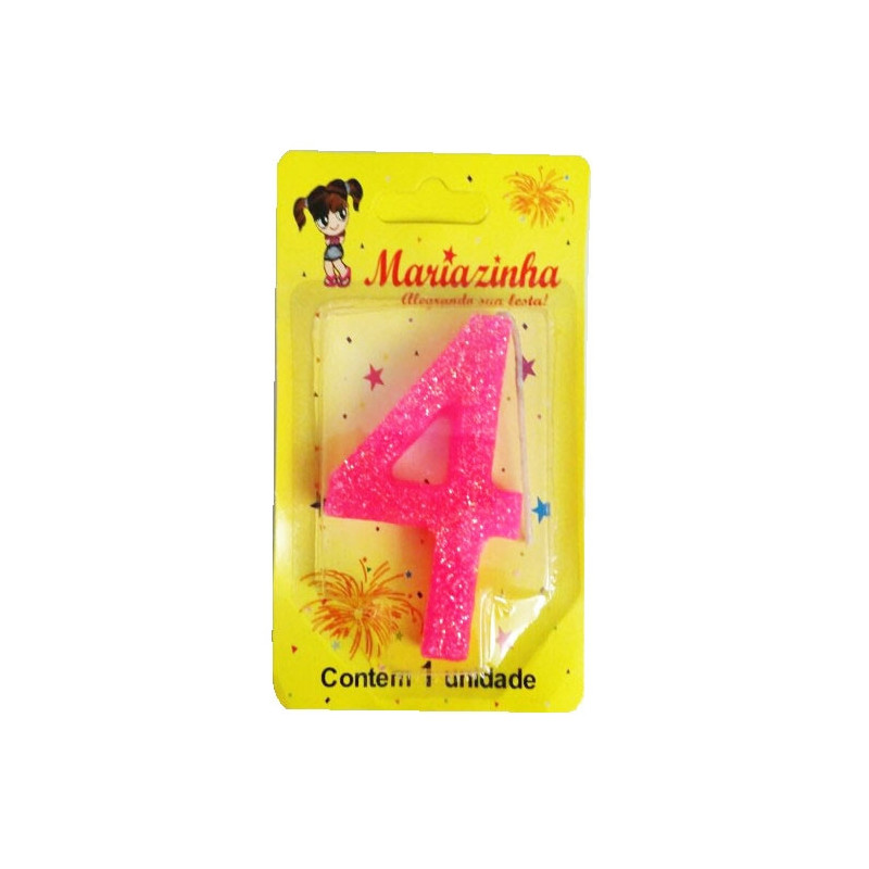 MARIAZINHA VELA SUPER BRILHO N4 ROSA 1UN