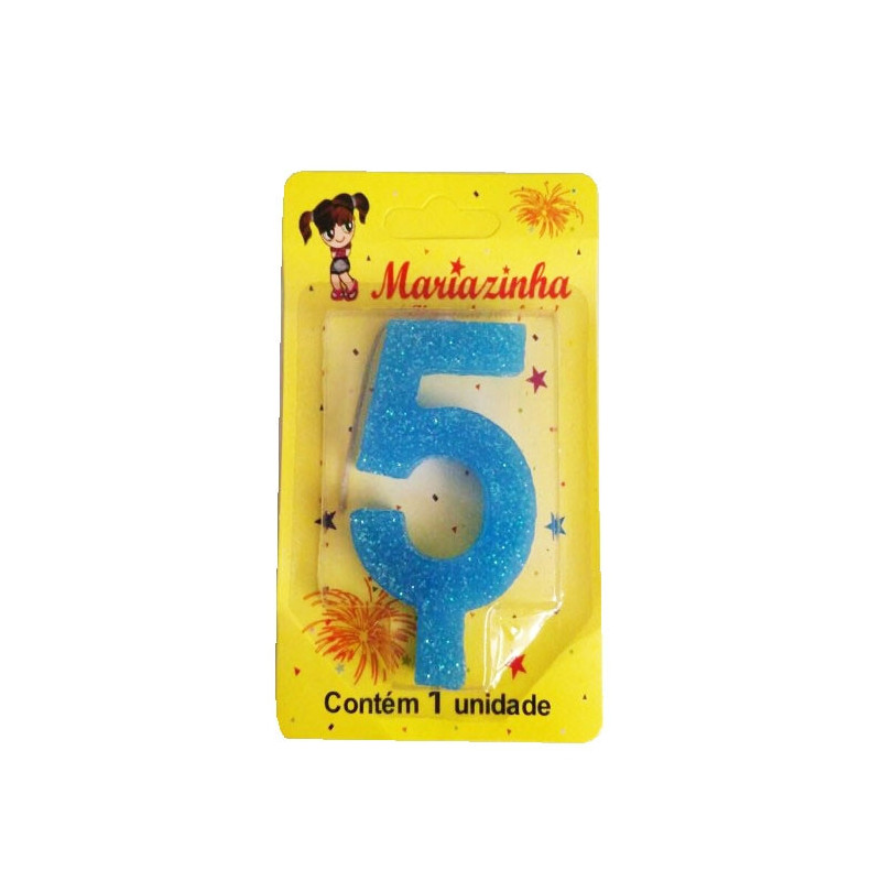 MARIAZINHA VELA SUPER BRILHO N5 AZUL 1UN