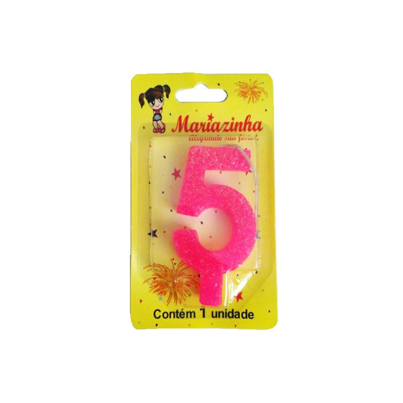 MARIAZINHA VELA SUPER BRILHO N5 ROSA 1UN
