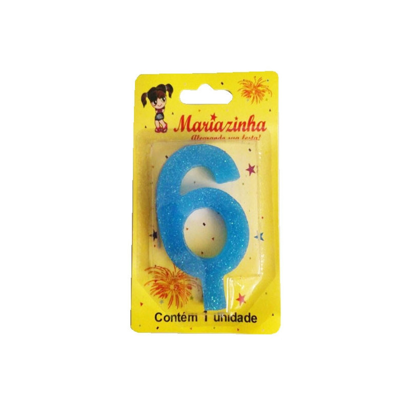 MARIAZINHA VELA SUPER BRILHO N6 AZUL 1UN