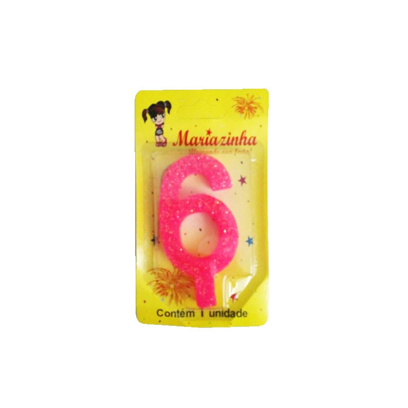 MARIAZINHA VELA SUPER BRILHO N6 ROSA 1UN