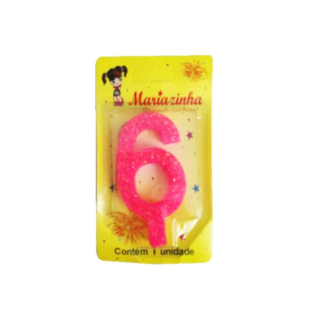 MARIAZINHA VELA SUPER BRILHO N6 ROSA 1UN