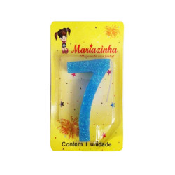 MARIAZINHA VELA SUPER BRILHO N7 AZUL 1UN