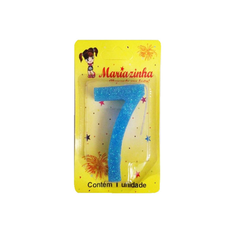 MARIAZINHA VELA SUPER BRILHO N7 AZUL 1UN