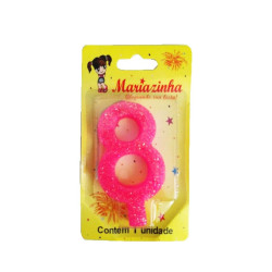MARIAZINHA VELA SUPER BRILHO N8 ROSA 1UN