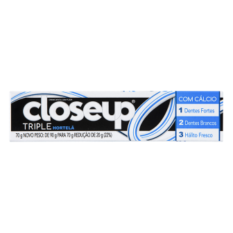 CREME DENTAL HORTELÃ CLOSEUP TRIPLA PROTEÇÃO CAIXA 70G