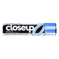 CREME DENTAL HORTELÃ CLOSEUP TRIPLA PROTEÇÃO CAIXA 70G