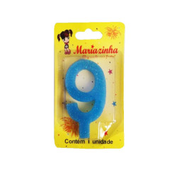MARIAZINHA VELA SUPER BRILHO N9 AZUL 1UN