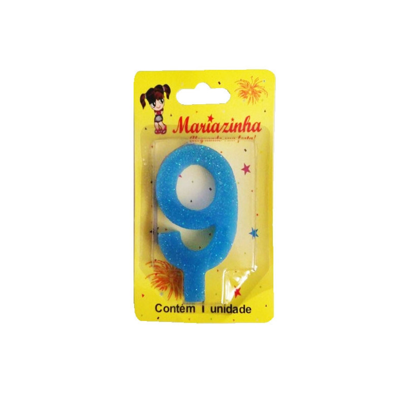 MARIAZINHA VELA SUPER BRILHO N9 AZUL 1UN