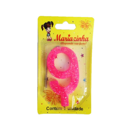 MARIAZINHA VELA SUPER BRILHO N9 ROSA 1UN