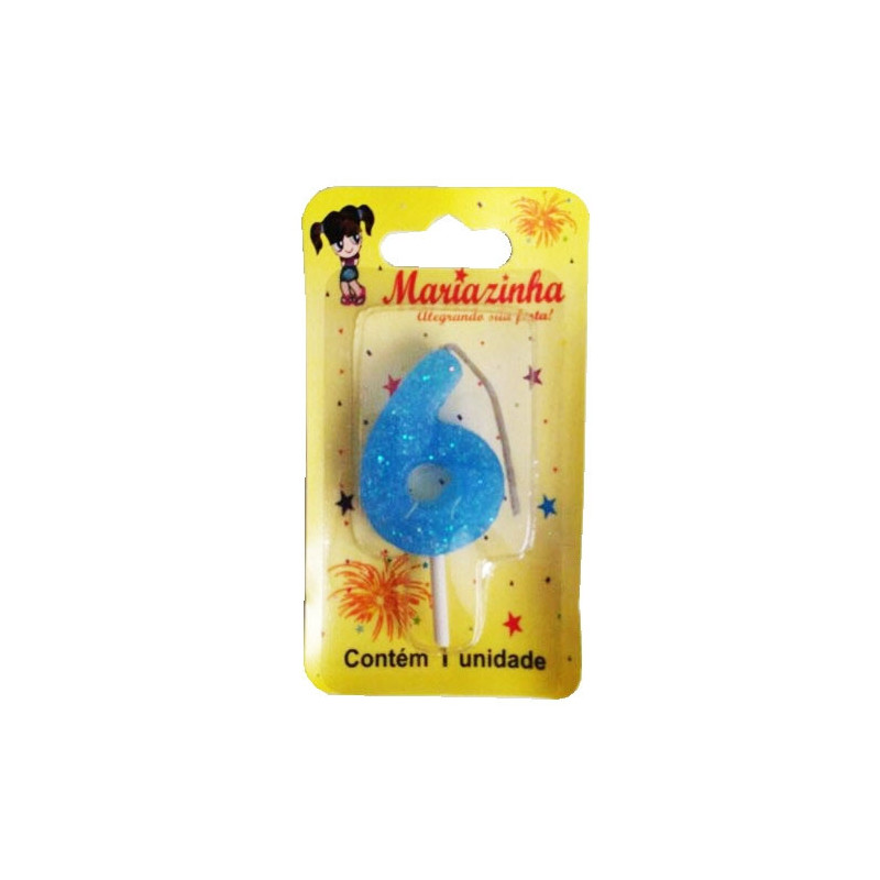 MARIAZINHA VELA BRILHINHO N6 AZUL 1UN