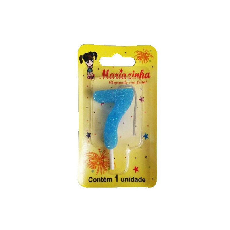 MARIAZINHA VELA BRILHINHO N7 AZUL 1UN