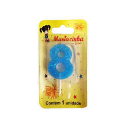 MARIAZINHA VELA BRILHINHO N8 AZUL 1UN