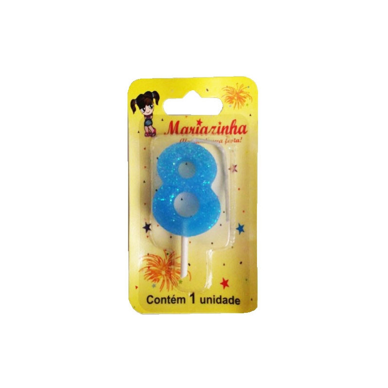 MARIAZINHA VELA BRILHINHO N8 AZUL 1UN