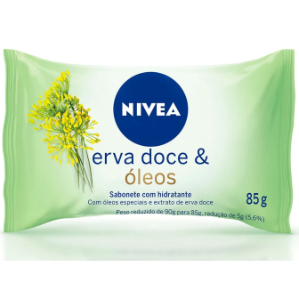 SABONETE BARRA HIDRATANTE ERVA-DOCE & ÓLEOS NIVEA FLOW PACK 85G