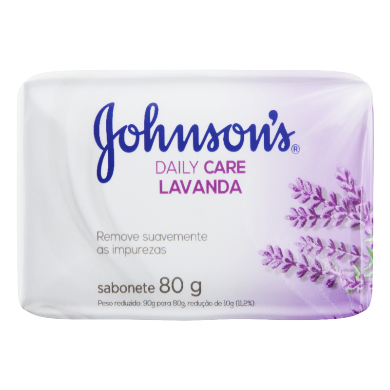 SABONETE BARRA LAVANDA JOHNSONS DAILY CARE ENVOLTÓRIO 80G