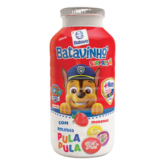 IOGURTE PARCIALMENTE DESNATADO MORANGO PAW PATROL BATAVO BATAVINHO SURPRESA FRASCO 110G
