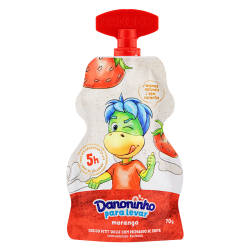 PETIT SUISSE MORANGO DANONINHO PARA LEVAR POUCH 70G