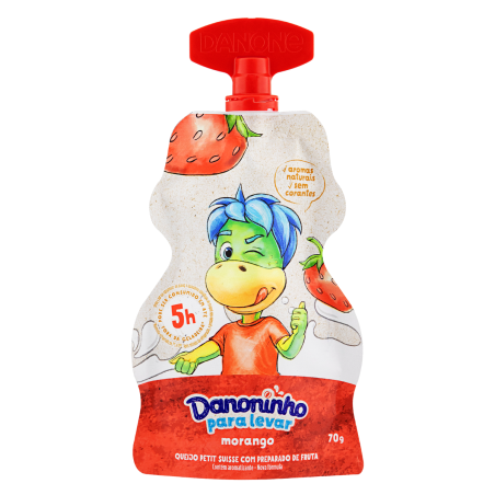 PETIT SUISSE MORANGO DANONINHO PARA LEVAR POUCH 70G