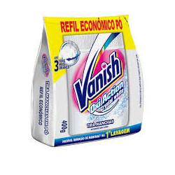 TIRA-MANCHAS PÓ ROUPAS BRANCAS VANISH OXI ACTION CRYSTAL WHITE PACOTE 400G REFIL ECONÔMICO