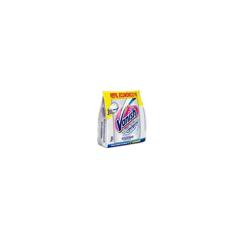 TIRA-MANCHAS PÓ ROUPAS BRANCAS VANISH OXI ACTION CRYSTAL WHITE PACOTE 400G REFIL ECONÔMICO