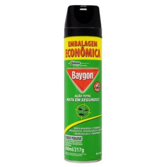 INSETICIDA AEROSSOL AÇÃO TOTAL BAYGON FRASCO 360ML SPRAY EMBALAGEM ECONÔMICA