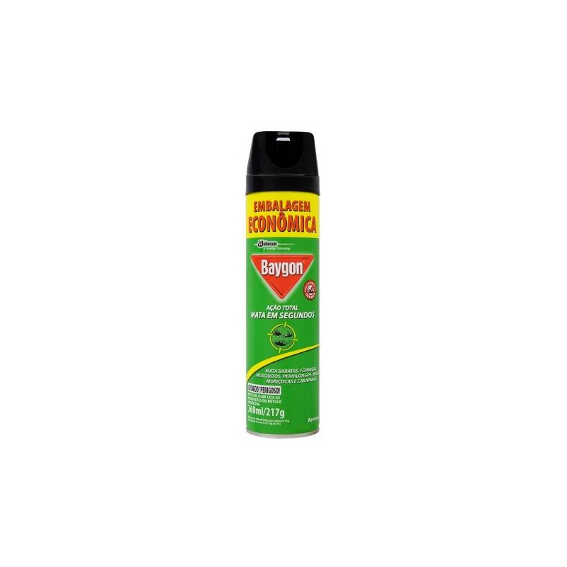 INSETICIDA AEROSSOL AÇÃO TOTAL BAYGON FRASCO 360ML SPRAY EMBALAGEM ECONÔMICA