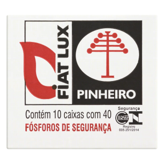 FÓSFORO DE SEGURANÇA FIAT LUX PINHEIRO CAIXA MADEIRA 10 UNIDADES