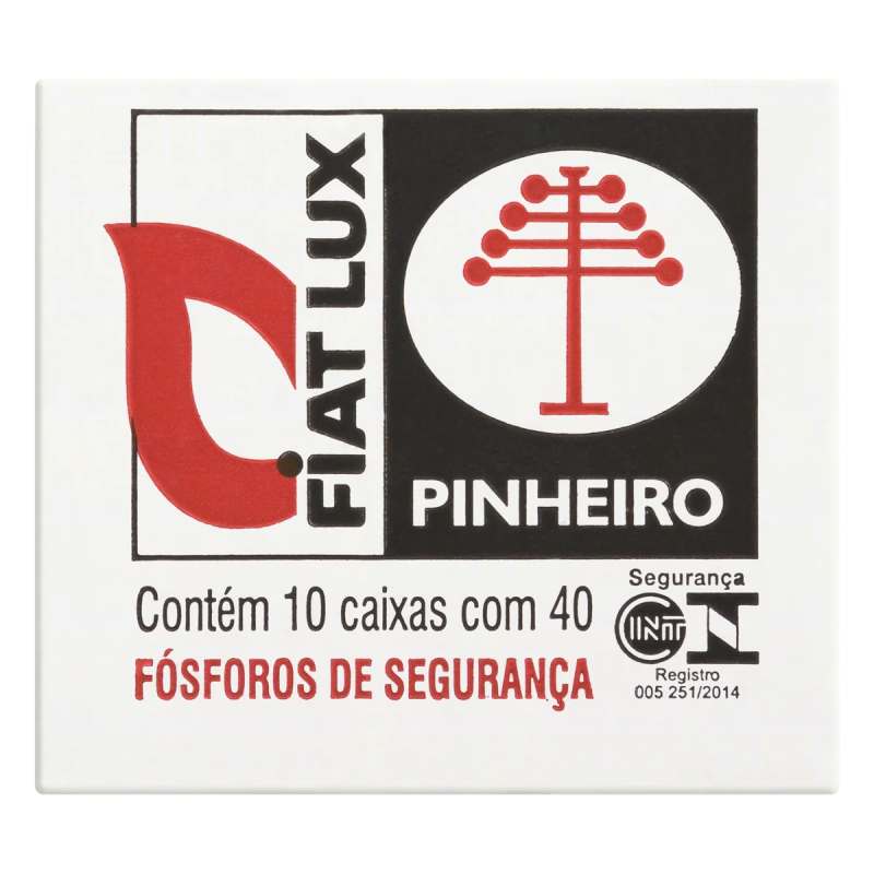 FÓSFORO DE SEGURANÇA FIAT LUX PINHEIRO CAIXA MADEIRA 10 UNIDADES