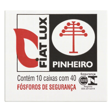 FÓSFORO DE SEGURANÇA FIAT LUX PINHEIRO CAIXA MADEIRA 10 UNIDADES