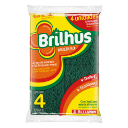 ESPONJA MULTIUSO BRILHUS LEVE 4 PAGUE 3 UNIDADES
