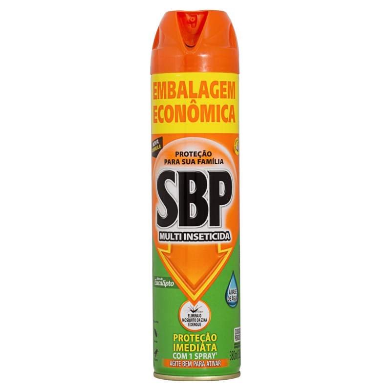 MULTI-INSETICIDA AEROSSOL À BASE DE ÁGUA ÓLEO DE EUCALIPTO SBP FRASCO 380ML SPRAY EMBALAGEM ECONÔMICA