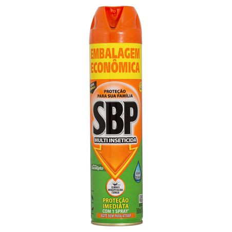 MULTI-INSETICIDA AEROSSOL À BASE DE ÁGUA ÓLEO DE EUCALIPTO SBP FRASCO 380ML SPRAY EMBALAGEM ECONÔMICA