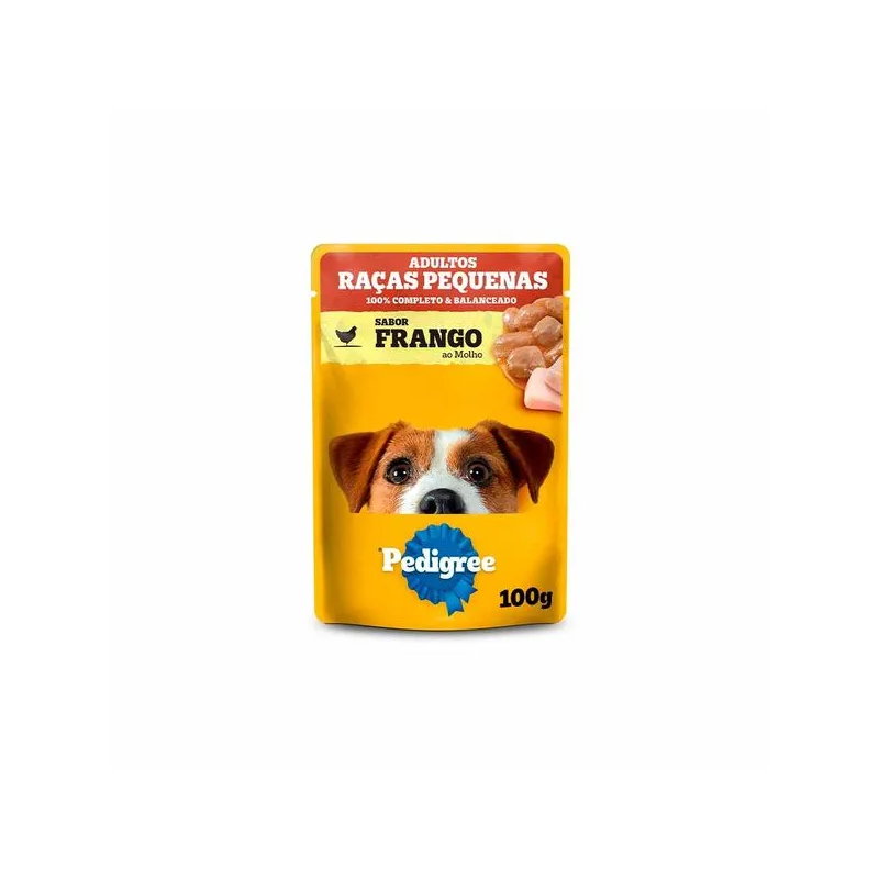 ALIMENTO PARA CÃES ADULTOS RAÇAS PEQUENAS FRANGO AO MOLHO PEDIGREE SACHÊ 100G