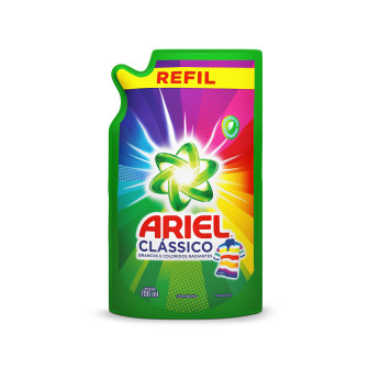 LAVA-ROUPAS LÍQUIDO ROUPAS BRANCAS E COLORIDAS ARIEL CORES RADIANTES SACHÊ 700ML EMBALAGEM ECONÔMICA