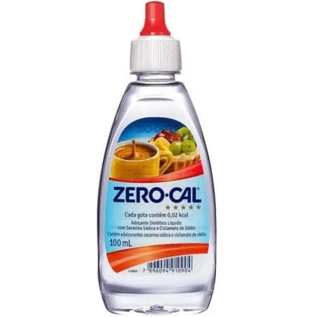 ADOÇANTE LÍQUIDO SACARINA ZERO CAL FRASCO 100ML
