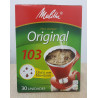 FILTRO DE PAPEL ORIGINAL MELITTA 103 CAIXA 30 UNIDADES
