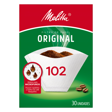 FILTRO DE PAPEL ORIGINAL MELITTA 102 CAIXA 30 UNIDADES