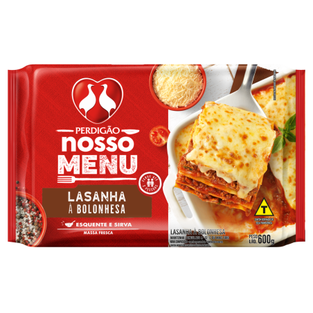LASANHA BOLONHESA PERDIGÃO NOSSO MENU PACOTE 600G