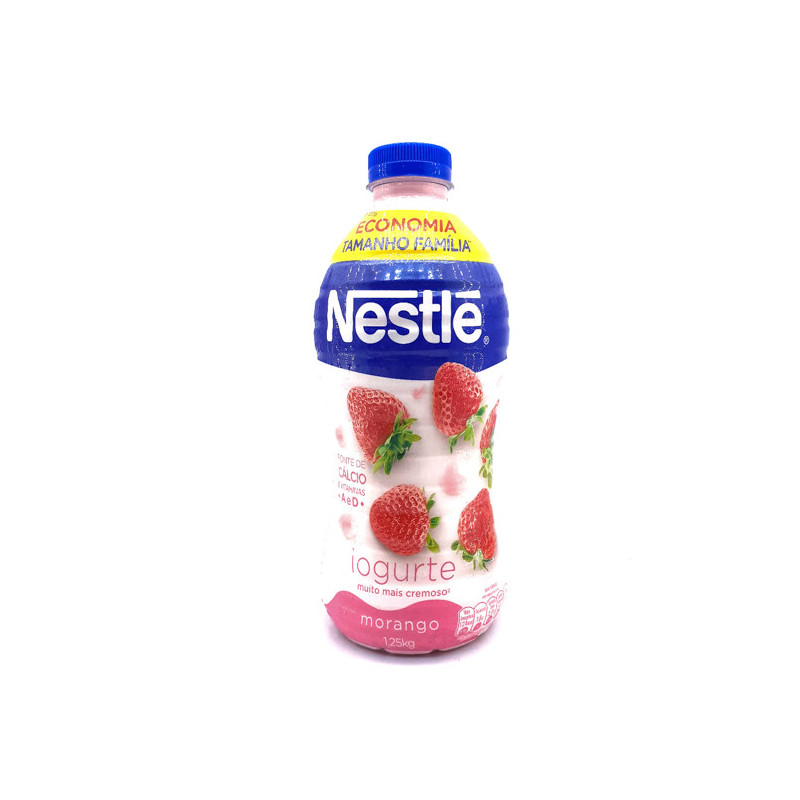 IOGURTE PARCIALMENTE DESNATADO MORANGO NESTLÉ GARRAFA 1,25KG TAMANHO FAMÍLIA