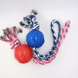 BRINQUEDO BORRACHA BOLA COM CORDA ZN 0867