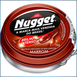 POLIDOR DE SAPATO PASTA MARROM NUGGET LATA 36G