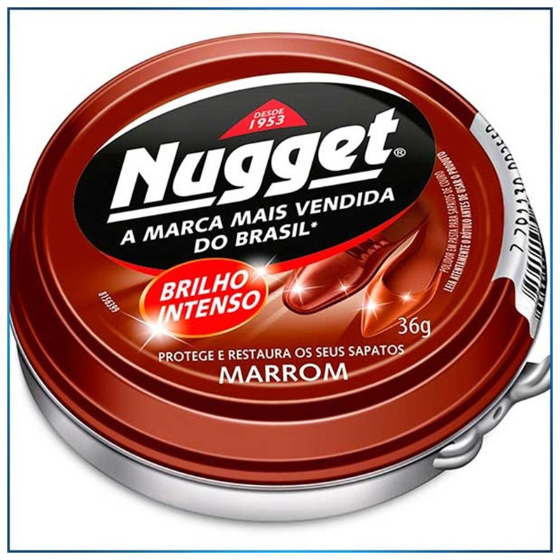 POLIDOR DE SAPATO PASTA MARROM NUGGET LATA 36G