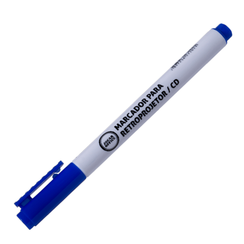 MARCADOR PERMANENTE PARA RETROPROJETOR E CD JOCAR OFFICE CORE: AZUL